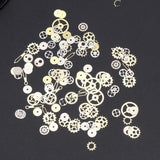 120Pcs Mixed Steampunk Cogs Gear Clock Charm UV Frame Resin Jewelry Fillings