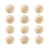 120Pcs Zodiac Sign Wooden Beads DIY Bracelet
