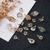 120Pcs Rhinestone Pendants Links Mixed Charms For Bracelet Necklace Jewelry