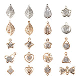120Pcs Rhinestone Pendants Links Mixed Charms For Bracelet Necklace Jewelry