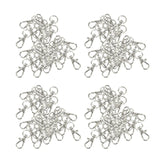 120Pcs Swivel Carabiners Keychain Silver