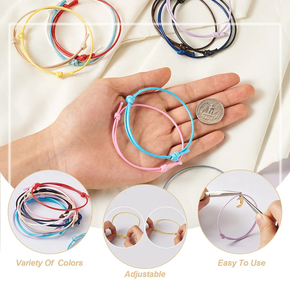 120Pcs Bracelet Making Waxed Cord DIY Jewelry Supplies Mixed