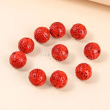 120Pcs Red Cinnabar Dragon Beads Jewelry Making Diy Bracelet Finding
