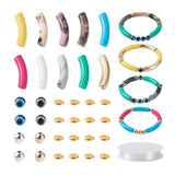 120Pcs Opaque Curved Tube Acrylic Beads DIY Bracelet Kit