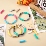 120Pcs Opaque Curved Tube Acrylic Beads DIY Bracelet Kit