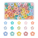 120Pcs Acrylic Bead Frames Flower Charms for DIY Jewelry Making