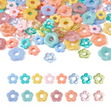 120Pcs Acrylic Bead Frames Flower Charms for DIY Jewelry Making