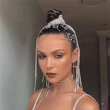 120cm Rhinestone Tassel Hair Chain Jewelry Women's Crystal Extension