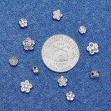 120pc Mixed Flower Tibetan Style Alloy Bead Spacers 4.5~7x3~3.5mm