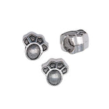 120pcs 10x9x6mm Dog Paw European Big Hole Beads Antique Silver