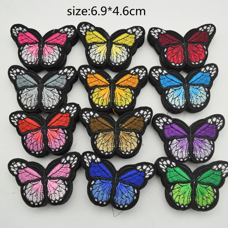 120pcs 12colors Butterfly Iron On Clothing Applique Patch Embroidery