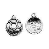 120pcs Antique Silver Soccer Ball Charms for Jewelry Making