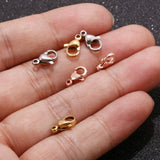 120pcs 18K Plated Stainless Steel Lobster Clasp Findings