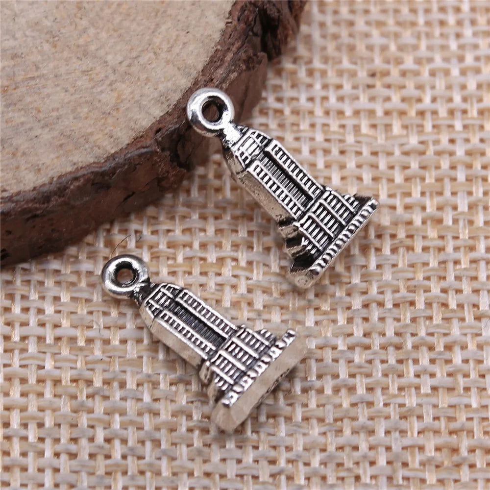 120pcs 18x10mm Skyscraper Charm DIY Jewelry Findings