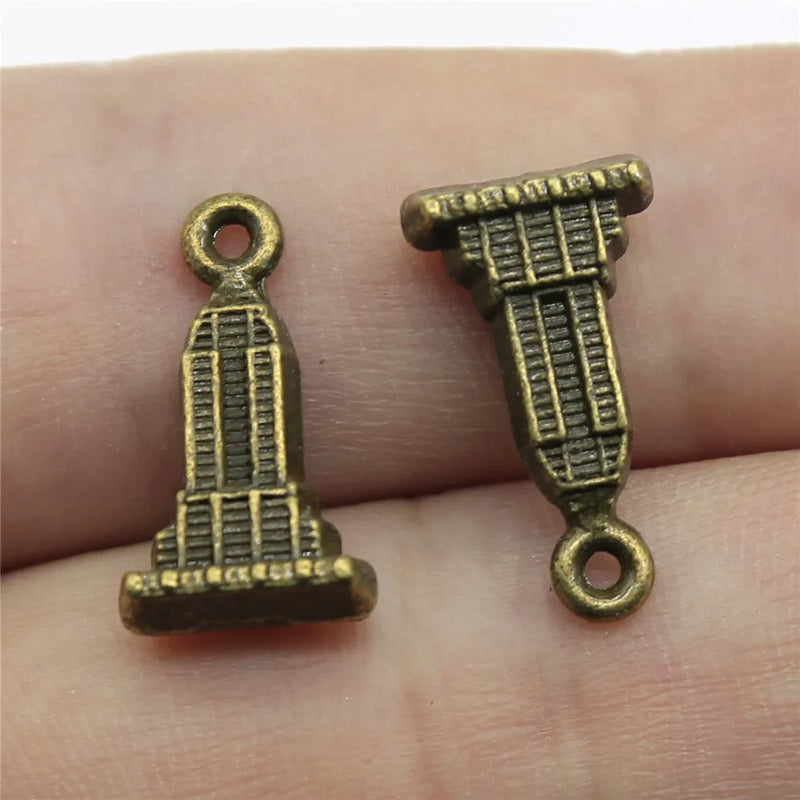 120pcs 18x10mm Skyscraper Charm DIY Jewelry Findings