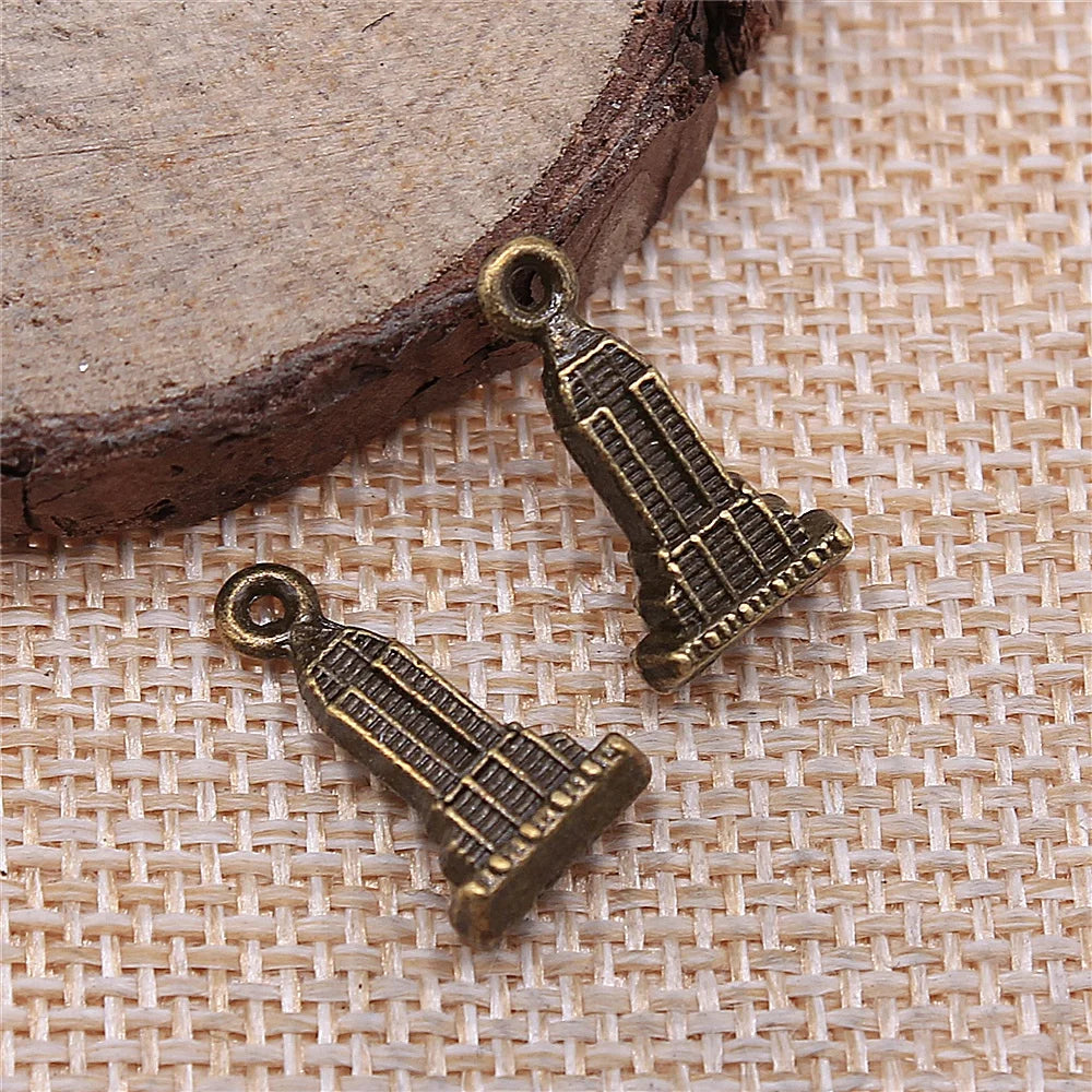 120pcs 18x10mm Skyscraper Charm DIY Jewelry Findings