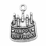 120pcs Happy Birthday Cake Charm Pendant for Jewelry Making