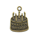 120pcs Happy Birthday Cake Charm Pendant for Jewelry Making