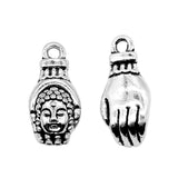 120pcs Hand Buddha Head Charm Jewelry Making DIY Findings Silver Bronze
