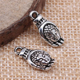 120pcs Hand Buddha Head Charm Jewelry Making DIY Findings Silver Bronze