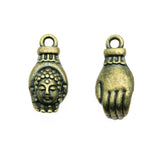 120pcs Hand Buddha Head Charm Jewelry Making DIY Findings Silver Bronze