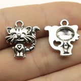 120pcs Antique Cat Charm Pendant for DIY Jewelry