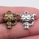 120pcs Antique Cat Charm Pendant for DIY Jewelry