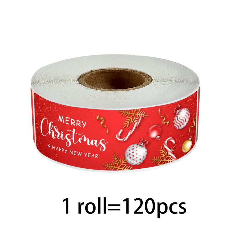 120pcs Christmas Tree Santa Merry Christmas Stickers for Wrapping Decor