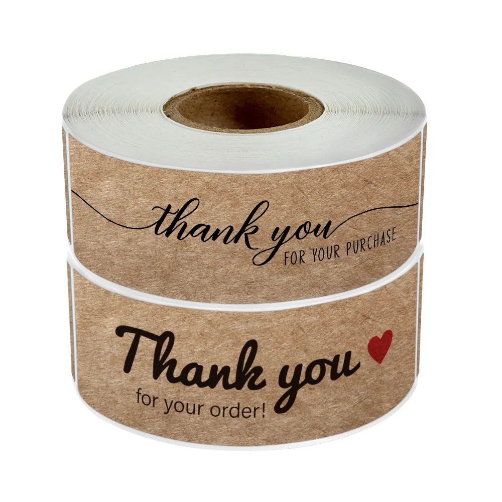 120pcs Foil Thank You Stickers for Small Business 2.5x7.5cm