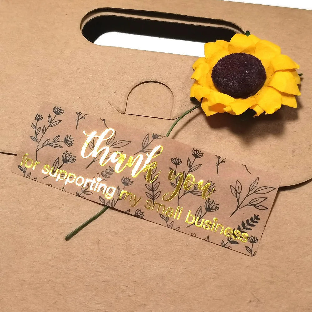 120pcs Foil Thank You Stickers for Small Business 2.5x7.5cm