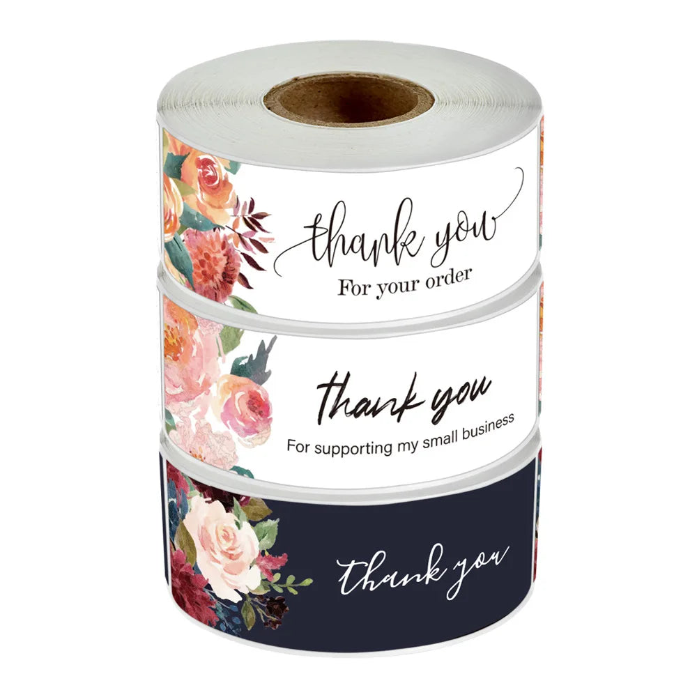 120pcs Foil Thank You Stickers for Small Business 2.5x7.5cm