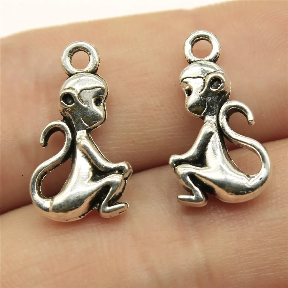 Monkey Charm DIY Jewelry Findings 20x10mm 120pcs