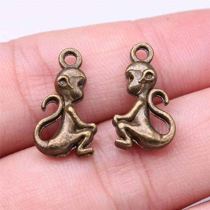 Monkey Charm DIY Jewelry Findings 20x10mm 120pcs