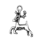 120pcs Running Deer Pendant Charms Antique Silver Reindeer Charm