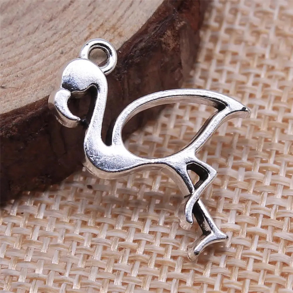 120pcs 20x24mm Flamingo Charm Jewelry Making Antique Silver Bronze