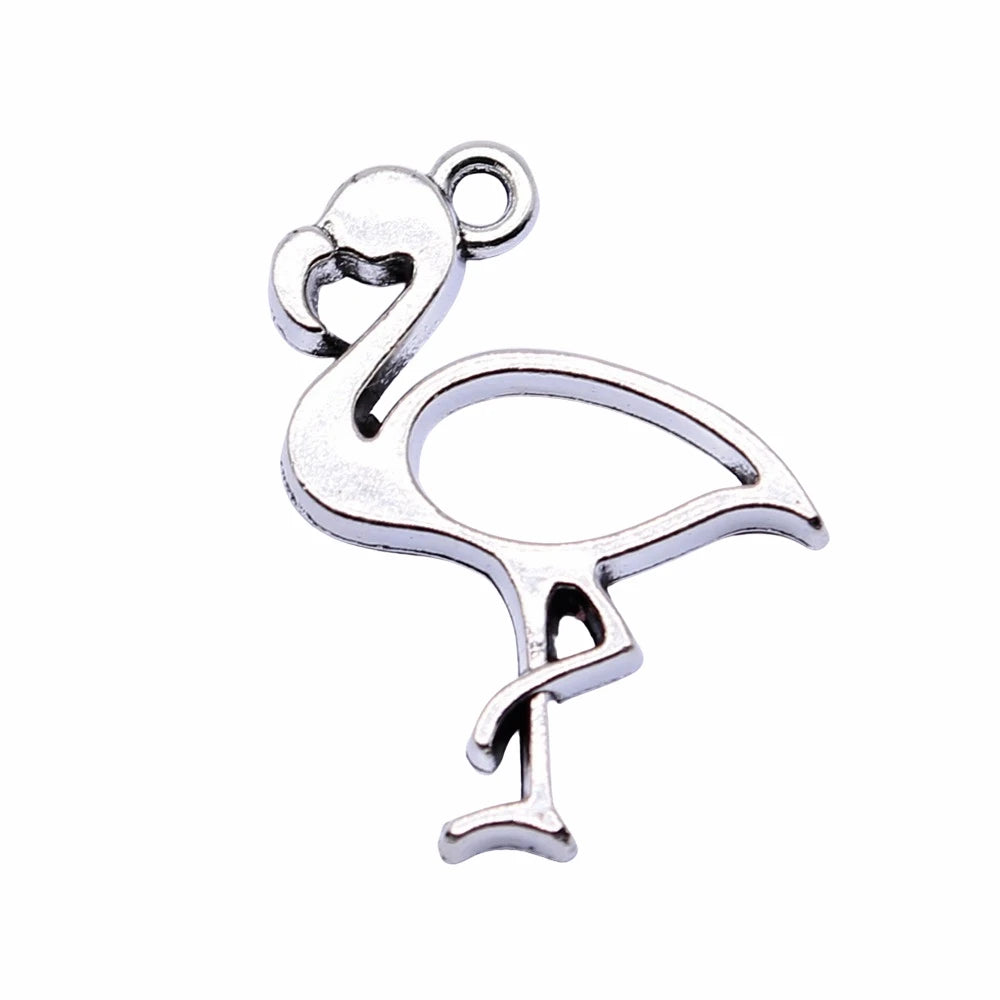 120pcs 20x24mm Flamingo Charm Jewelry Making Antique Silver Bronze
