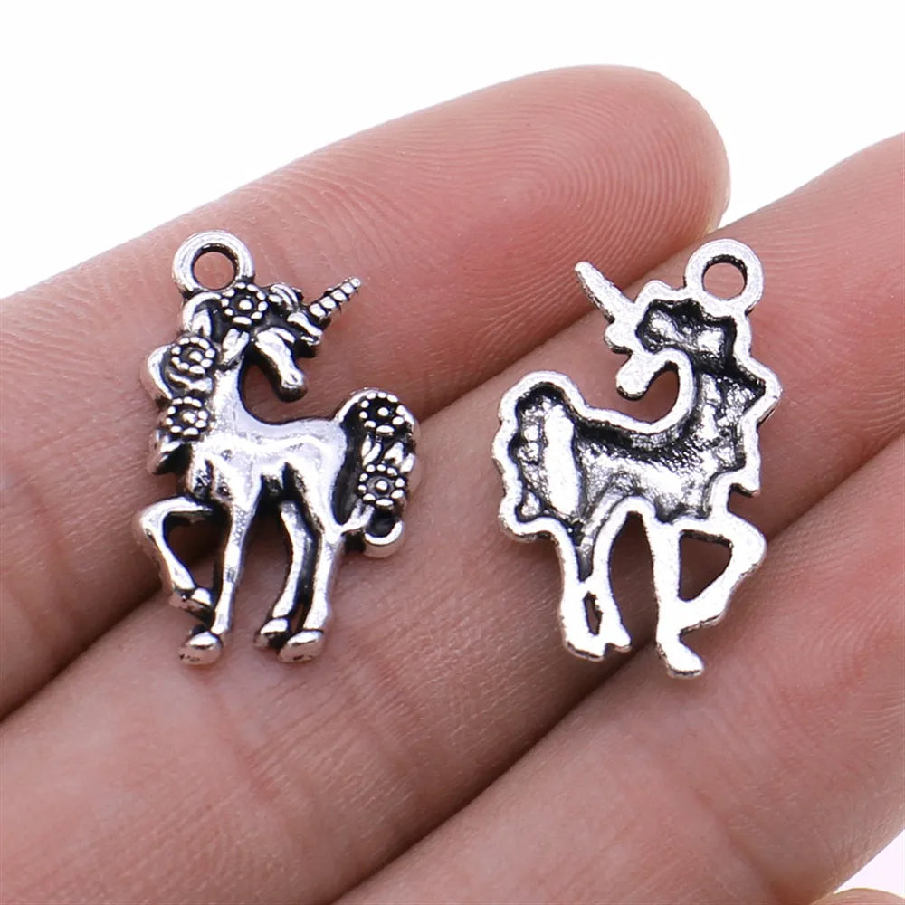 120pcs 23x15mm Horse Unicorn Pendants DIY Jewelry Making Findings