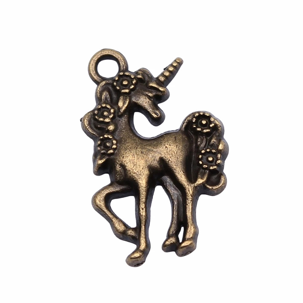 120pcs 23x15mm Horse Unicorn Pendants DIY Jewelry Making Findings