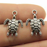 120pcs 23x17mm Antique Turtle Pendant Charms