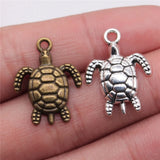 120pcs 23x17mm Antique Turtle Pendant Charms