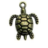 120pcs 23x17mm Antique Turtle Pendant Charms