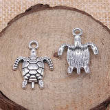 120pcs 23x17mm Antique Turtle Pendant Charms