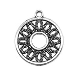 120pcs 24x21mm Hollow Circle Charms Earrings Finding