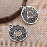 120pcs 24x21mm Hollow Circle Charms Earrings Finding
