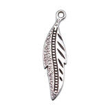 120pcs 32x9mm Antique Silver Feather Charm Pendant Jewelry Making DIY