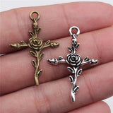 120pcs Flower Cross Pendants 35x23mm Charm