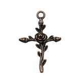 120pcs Flower Cross Pendants 35x23mm Charm