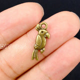 120pcs Antique Bronze Parrot Charms Pendant 20x8mm