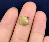 120pcs Antique Bronze Heart Charms Pendant 12x11mm