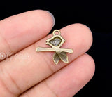 120pcs Bird Charms Pendant Antique Bronze 17x16mm